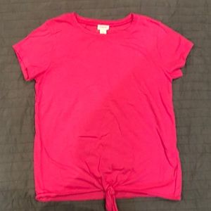 Crewcuts tie front pink tee Sz 12 girls